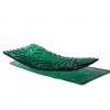 Emerald green fused glass platter with texture