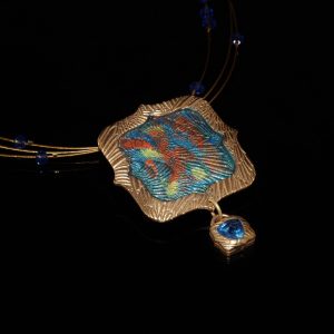 painted-feathers-bronze-pendant