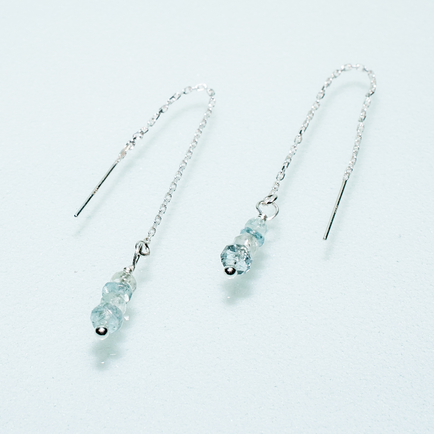 Aquamarine Threader Earrings – Haverford Guild of Craftsmen Store