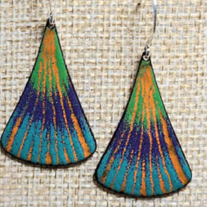Copper enameled earrings